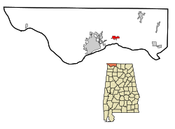 Lauderdale County Alabama Incorporated and Unincorporated areas Killen Highlighted